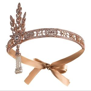 1920’s Flapper Rose Gold/Pearl Headband